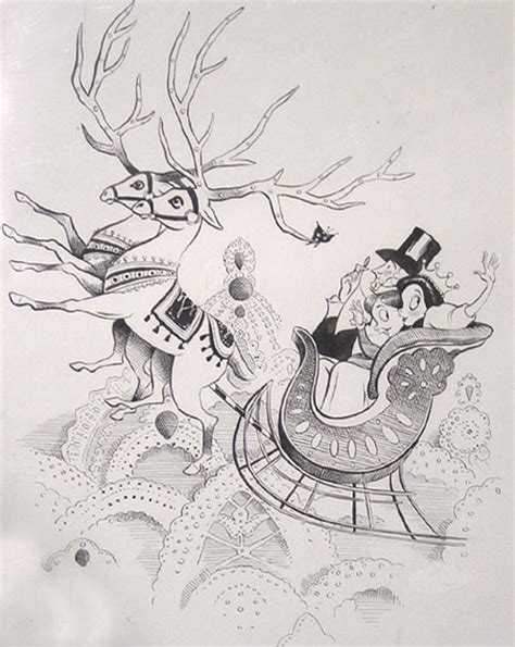 New Yorker Drawing Original Ink Drawing Of Christmas