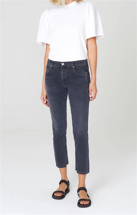 Elsa Mid Rise Slim Fit Crop In Monochrome Citizens Of Humanity
