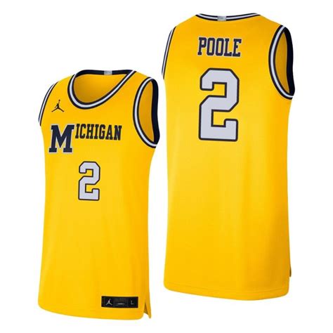 Men Michigan Wolverines Jordan Poole 2 Maize Retro Limited College