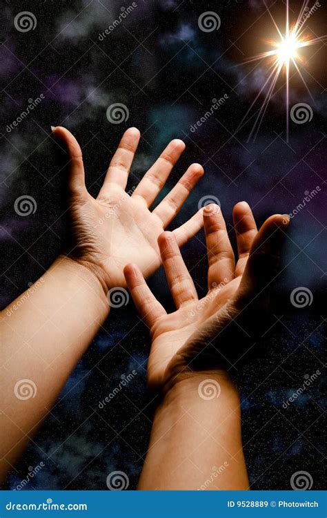 Reaching For The Star Stock Image Image Of Mystic Hands 9528889