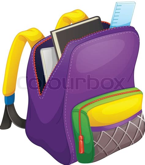 School Bag Stock Vector Colourbox