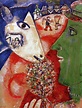Marc Chagall - 1912, I and the Village. Potlood, aquarel en gouache op ...
