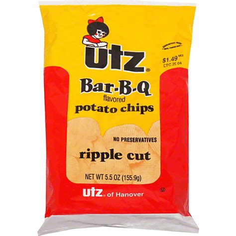 Utz Ripples Potato Chips Barbeque Snacks Chips And Dips Priceless Foods