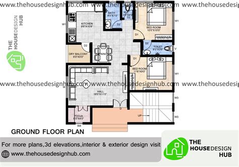 29 X 33 Ft 2bhk Plan Under 1000 Sq Ft The House Design Hub