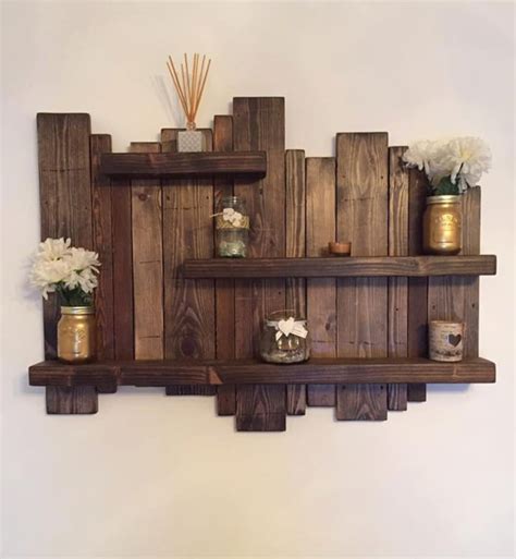 Floating Distressed Shelves Wall Mounted Shelf Rustic Etsy