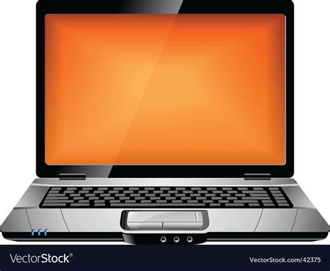 Orange Laptop Royalty Free Vector Image Vectorstock