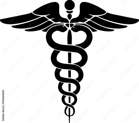 Medical Snake Caduceus Logo Medical Logo Vector Isolated On White