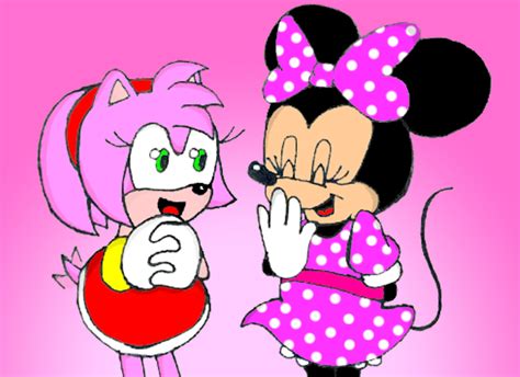 Amy Rose Meets Minnie Mouse By Maanskiejuana On Deviantart
