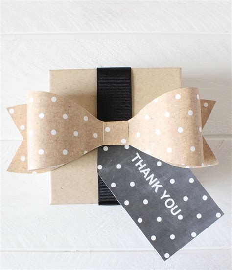 Free Printable Kraft Polka Dot Bows Printable Weddings Paper Ts