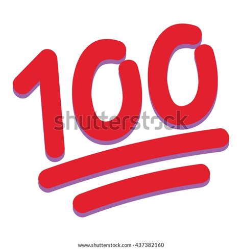 Vector One Hundred Isolated On White Stock Vector Royalty Free 437382160