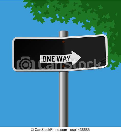 Clipart Vector Of One Way Sign Vector Illustration Of A Street Sign â