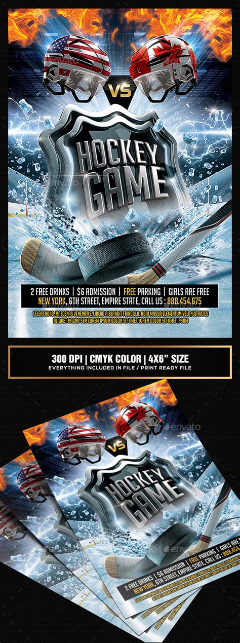 Hockey Flyer Template Creative Professional Templates