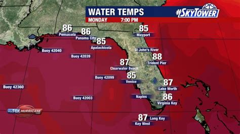 Coastal Florida Sea Surface Temperatures Hurricane And Tropical Storm