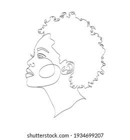 Line Art Woman Face Drawing Black Stock Vector Royalty Free