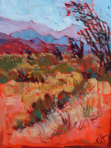 Ocotillo Desert California Landscape Original Oil Painting On Board
