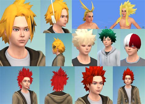 Bnha Male Hairstyles Sims 4 Cc Sims 4 Anime Sims 4