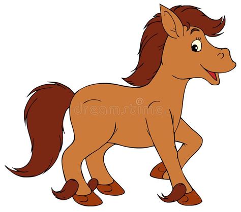 Pony Vector Clip Art Vector Clip Art Of A Brown Pony Standing In