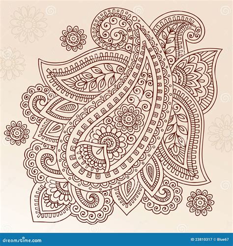 Henna Tattoo Flower Paisley Doodle Vector Design Royalty Free Stock