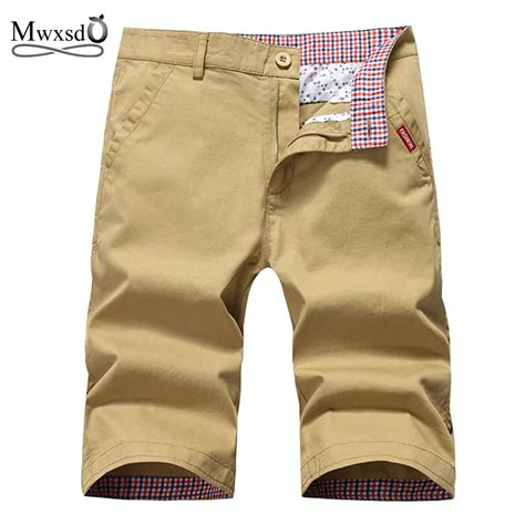 Mwxsd Brand 2018 Summer Shorts Men Cotton Solid Fashion Straight Capris