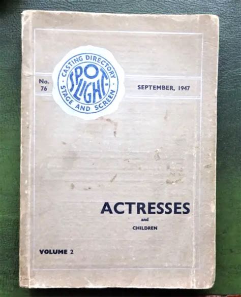 Spotlight Actresses And Children 1947 Casting Directory £9999 Picclick Uk