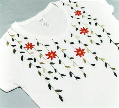 t shirt hand embroidered nature flowers t shirt handmade etsy hand embroidered embroidered