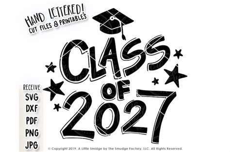 Class Of 2027 Svg Graduation Svg Cut File Hand Lettered Etsy