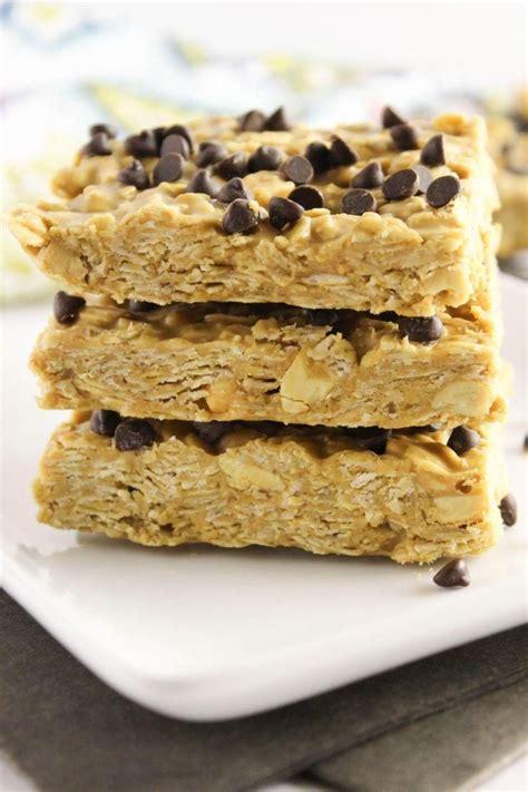 No Bake Peanut Butter Oat Bars A Dairy Free Healthy Treat Complimented By Peanuts Oats Honey