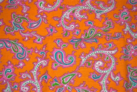 Orange Paisley Fabric