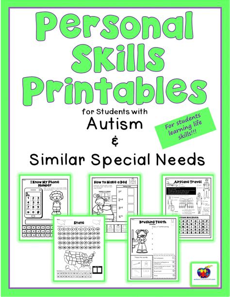 Printable Life Skills Worksheets For Special Needs Students