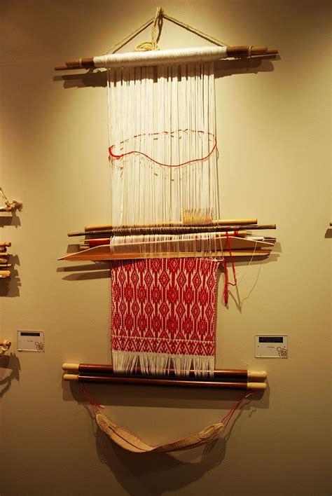 Backstrap Loom With Partially Finished Piece At An Exhibition Of