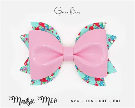 Luxe Hair Bow Template Svg Pinch Bow Svg Classic Bow Pdf Etsy New Zealand