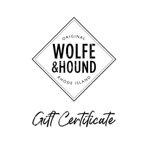 Wolfe And Hound Company T Certificate Etsy