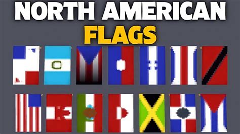Minecraft North American Countries Flags Banner Design Steve Craft