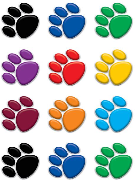 Download Colorful Paw Prints Clipart 1259979 Pinclipart