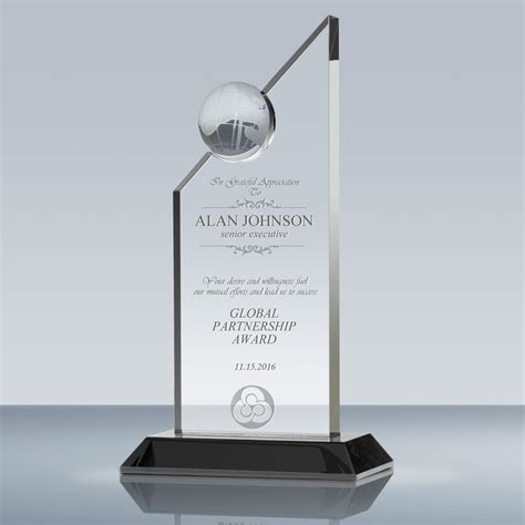 Employee Recognition Globe Apex Crystal Award 007 Goodcount 3d