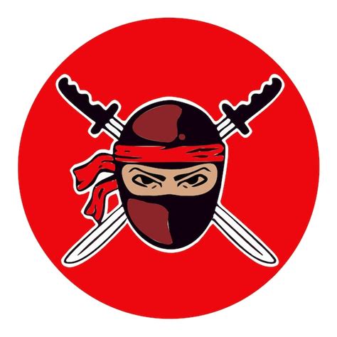 Premium Vector Badge Logo Ninja Sword Wars Assassin Symbol Vector