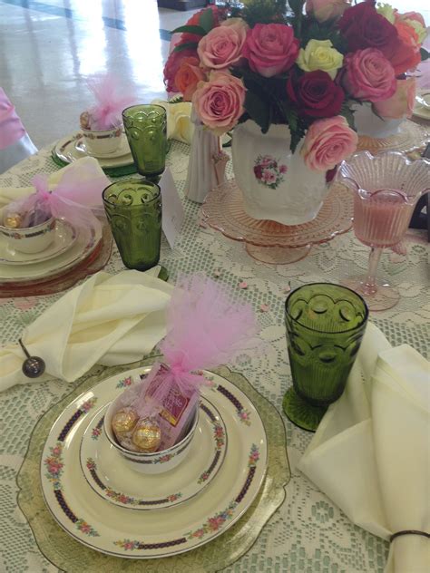 Place Setting For Mae Flowers Centerpiece Tea Party Table Lsc