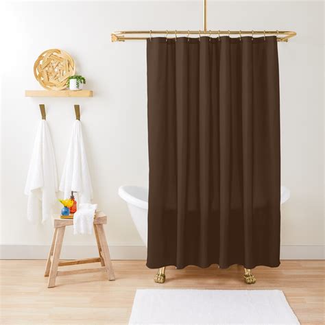 Chocolate Brown Dark Brown Solid Color Shower Curtain For Sale