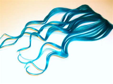 Teal Turquoise Clip Extensions Tye Dye Blue Rainbow Hair Blue Rainbow