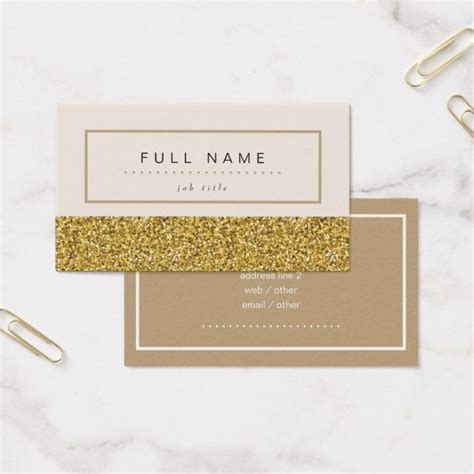 Elegant Gold Glitter Sparkles Business Cards Glitter