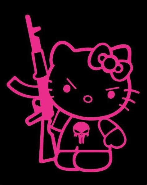 Bad Kitty 😼 🔫 Hello Kitty Drawing Hello Kitty Wallpaper Hello