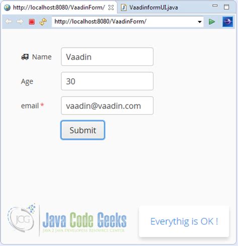 Vaadin Form Example Java Code Geeks