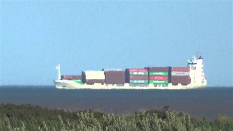 Container ship passing RSPB Minsmere 19Jul15 609p - YouTube