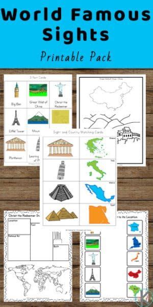 World Famous Sights Printable Pack Geography For Kids