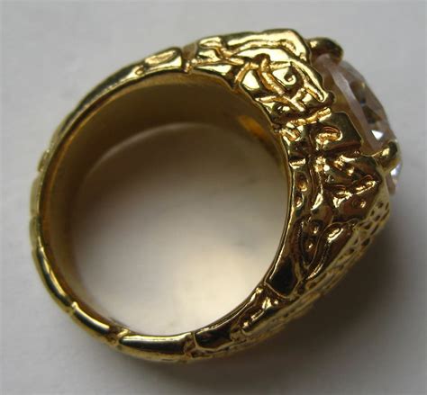 Vintage Mens 18k Gold Plate Faux Diamond Cz Nugget Ring Size Etsy