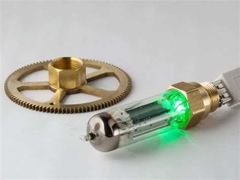 Bright Green Led Steampunk Usb Drive With A Vacuum Tube And Antique