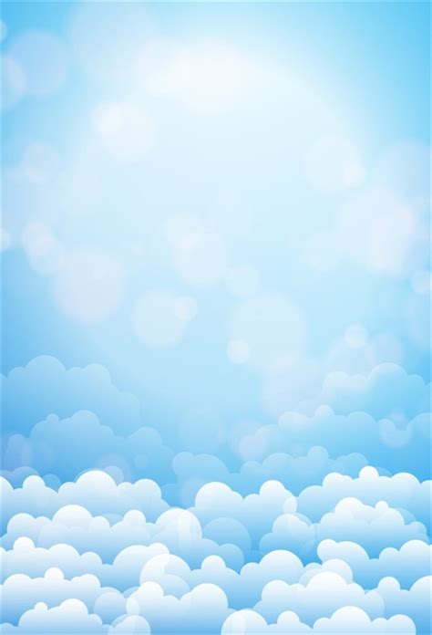 Laeacco Blue Sky Clouds Light Boken Baby Newborn Photography