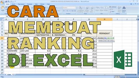Cara Membuat Ranking Di Excel YouTube