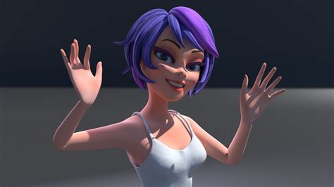 3d Model Cartoon Rigged Girl Vr Ar Low Poly Rigged Cgtrader