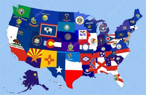 Usa States Flag Map Stock Illustration By ©tony4urban 75971787